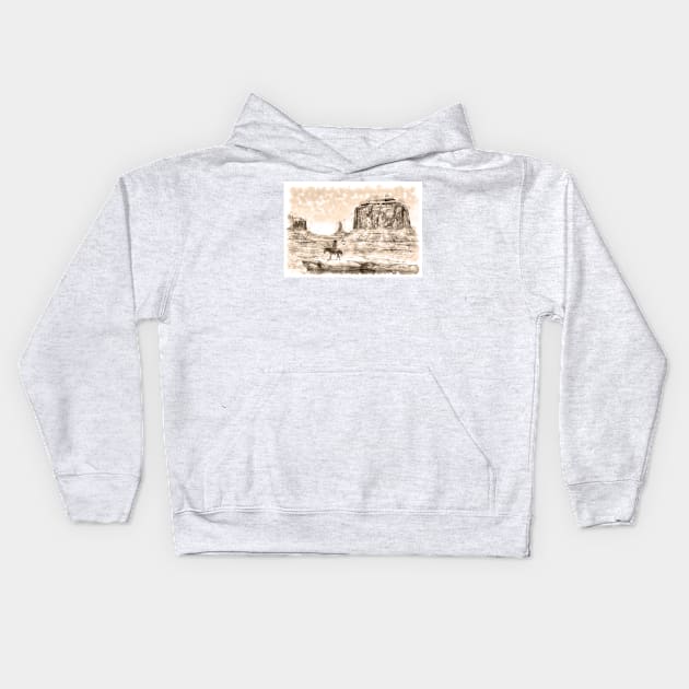 Alone in The Wild West, Gold Rush Kids Hoodie by Ryan Rad